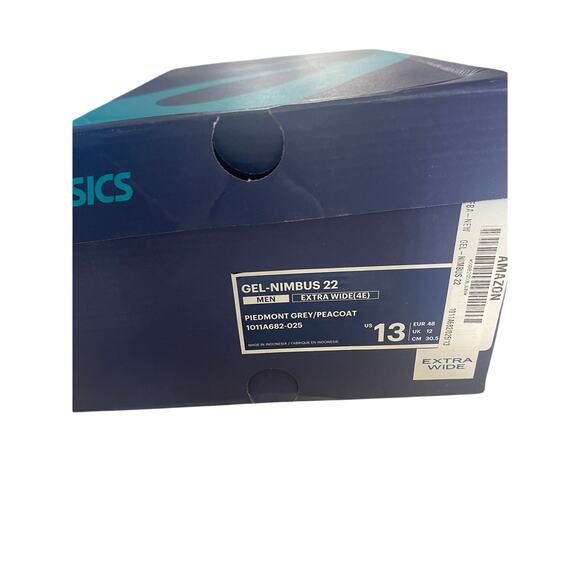 ASICS Gel-Nimbus 22 Men’s Running Shoes Extra Wide (4E) Grey/Peacoat Size 13 - Picture 4 of 4